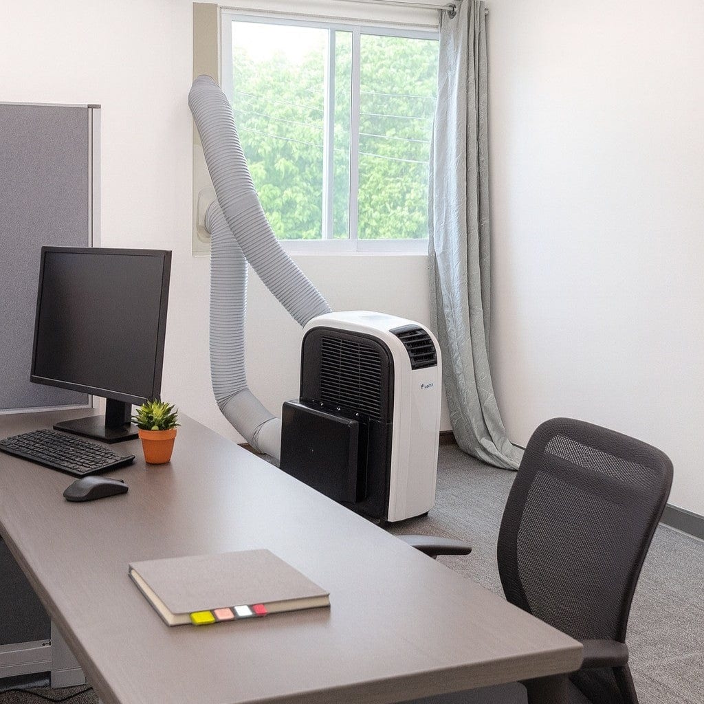Wiman Air Portable AC -- มุมเครื่องและท่อระบาย