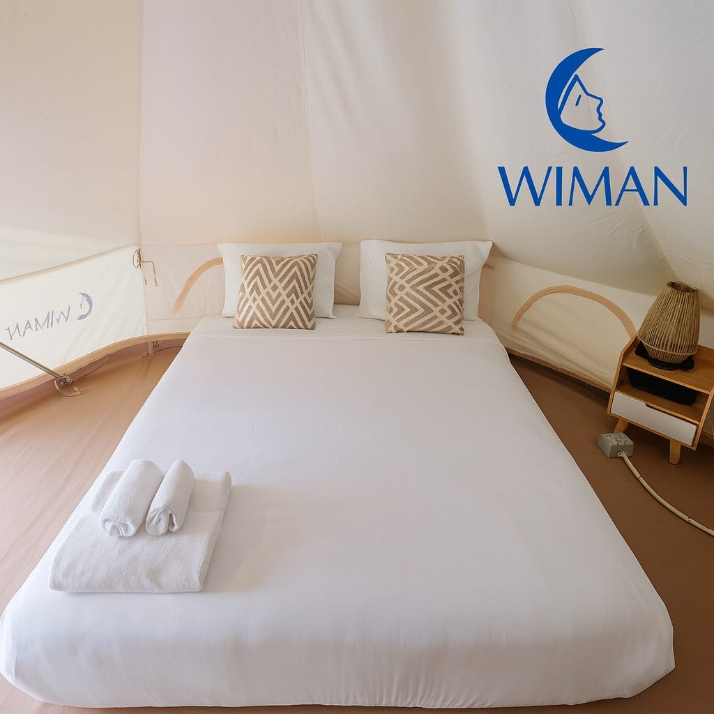 ภายนอกเต็นท์กระโจม Wiman Air โชว์รูปทรงโดดเด่นบนฉากธรรมชาติ
