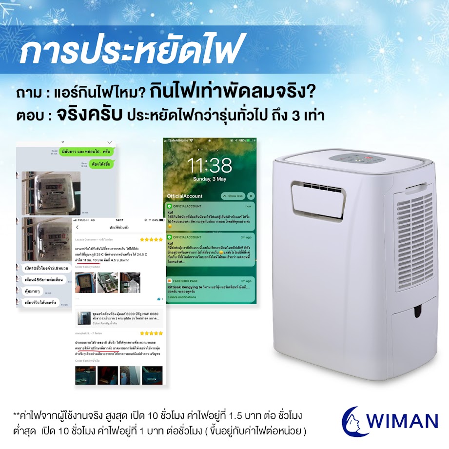 อัตราการกินไฟ แอร์เคลื่อนที่