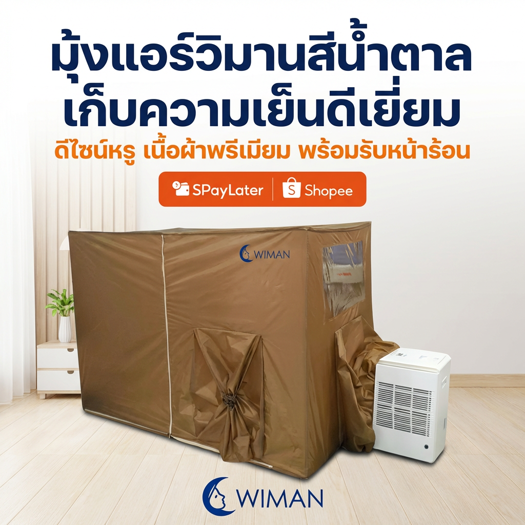 มุ้งแอร์วิมานสีน้ำตาล